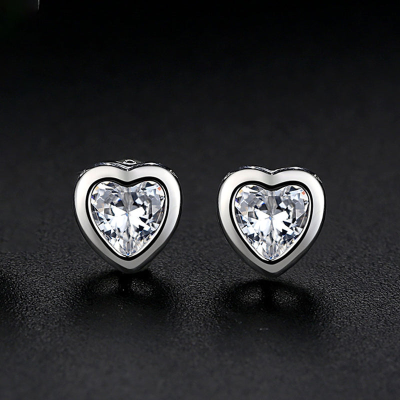 Heart Cubic Zirconia Earrings for Women Fashion Jewelry Best Gift for Ladies Wholesale