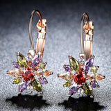 Brand 4 Color Crystal Flower Stud Earrings For Women 2017 Bijoux Vintage Love Wedding Earring Statement Jewelry