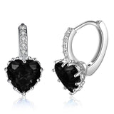 Brand Charm Simple Heart Crystal Stud Earrings Women Romantic Zircon Round Earrings Statement Accessories Pendientes