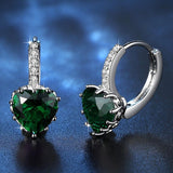 Brand Charm Simple Heart Crystal Stud Earrings Women Romantic Zircon Round Earrings Statement Accessories Pendientes