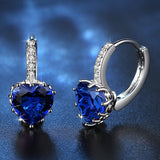 Brand Charm Simple Heart Crystal Stud Earrings Women Romantic Zircon Round Earrings Statement Accessories Pendientes