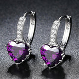 Brand Charm Simple Heart Crystal Stud Earrings Women Romantic Zircon Round Earrings Statement Accessories Pendientes