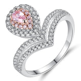 Heart Shape Crown Copper Ring with Cubic Zircon Inlay Fashion Jewelry for party