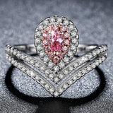 Heart Shape Crown Copper Ring with Cubic Zircon Inlay Fashion Jewelry for party