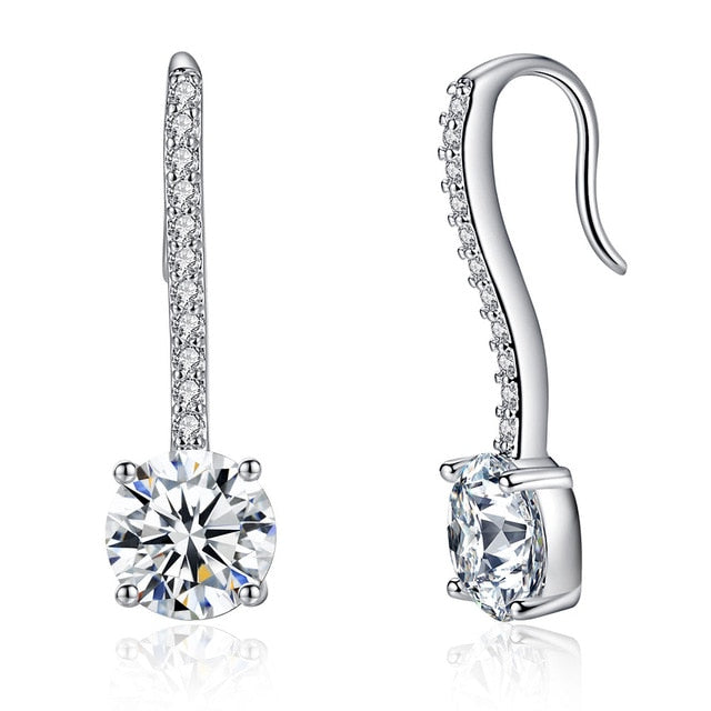 Clear AAA CZ Fashion 2018 New Dangle Earrings for Women AAA Cubic Zirconia Silver Jewelry Best Gifts Free Shipping