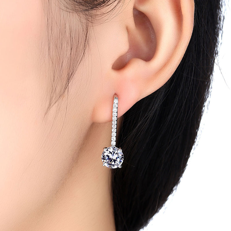 Clear AAA CZ Fashion 2018 New Dangle Earrings for Women AAA Cubic Zirconia Silver Jewelry Best Gifts Free Shipping
