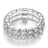 Engagement Stretch Rings for Women 1/2/3/4 Layers Zinc Alloy Jewelry 2018 New Fashion Free Shipping