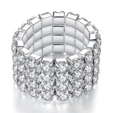 Engagement Stretch Rings for Women 1/2/3/4 Layers Zinc Alloy Jewelry 2018 New Fashion Free Shipping