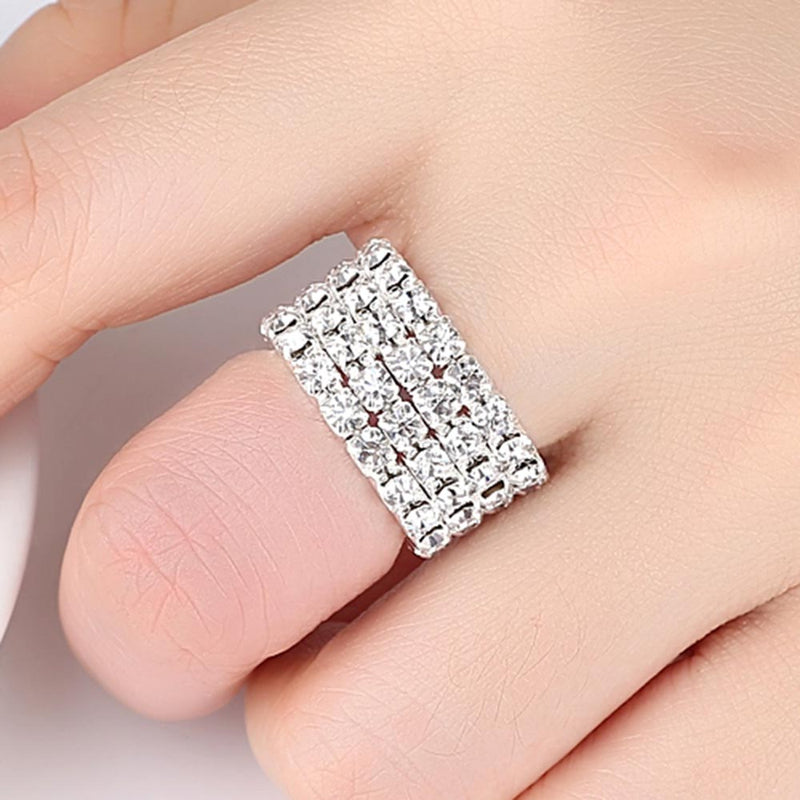 Engagement Stretch Rings for Women 1/2/3/4 Layers Zinc Alloy Jewelry 2018 New Fashion Free Shipping