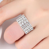Engagement Stretch Rings for Women 1/2/3/4 Layers Zinc Alloy Jewelry 2018 New Fashion Free Shipping