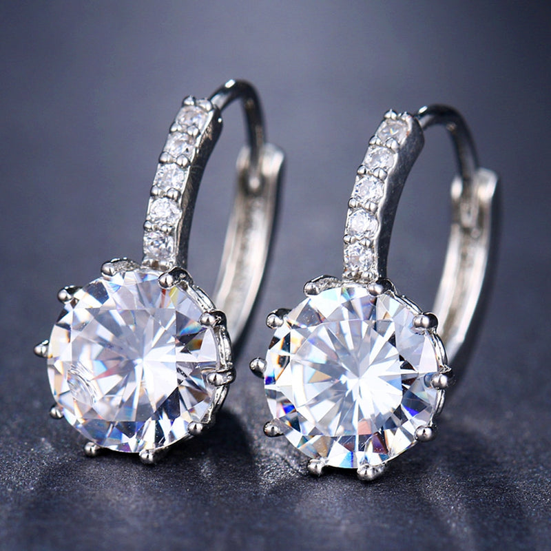 Fashion 10 Colors AAA CZ Element Clip Earrings For Women Wholesale Chea Factory Price Free Shipping