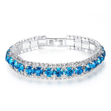 Fashion 4 Colors Crystal Tennis Bracelet for Women White Gold Color Wedding Bands Jewelry