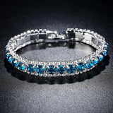 Fashion 4 Colors Crystal Tennis Bracelet for Women White Gold Color Wedding Bands Jewelry