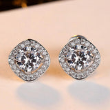 Fashion AAA Cubic Zirconia Wedding Earrings for Women White Gold Color Jewelry 2018 New Free Shipping