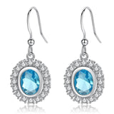 Fashion Acid Blue Dangle Earrings for Women Best Gifts Silver Color Bijoux Femme