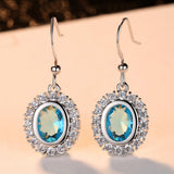 Fashion Acid Blue Dangle Earrings for Women Best Gifts Silver Color Bijoux Femme