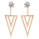 Fashion Arrows Wedding Earrings for Women Clear AAA Cubic Zirconia Rose Gold Color Femme Bijoux Free Shipping