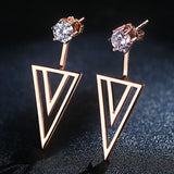 Fashion Arrows Wedding Earrings for Women Clear AAA Cubic Zirconia Rose Gold Color Femme Bijoux Free Shipping
