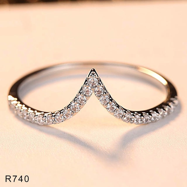 Fashion Austria Crystal Rings Silver Color Finger Ring Wedding Engagement Cubic Zirconia Rings For Women Wholesale New