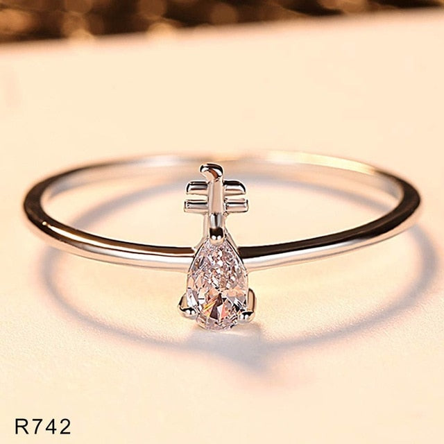 Fashion Austria Crystal Rings Silver Color Finger Ring Wedding Engagement Cubic Zirconia Rings For Women Wholesale New