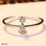 Fashion Austria Crystal Rings Silver Color Finger Ring Wedding Engagement Cubic Zirconia Rings For Women Wholesale New
