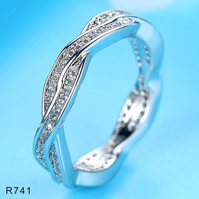 Fashion Austria Crystal Rings Silver Color Finger Ring Wedding Engagement Cubic Zirconia Rings For Women Wholesale New