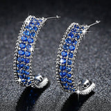 Fashion Blue Cubic Zirconia Earrings for Women Micro Pave AAA CZ Jewelry Wedding Femme Bijoux Free Shipping