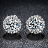 Fashion CZ Dandelion Flower Earrings for Women Silver Bijoux Clear AAA Cubic Zirconia Femme Christmas deals Ladies Gifts