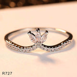 Fashion CZ Wedding Wave Rings for Women Mini Micro AAA Cubic Zirconia Femme Bijouxs Free Shipping