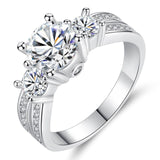 Fashion CZ X-Shape Rings for Women in Rhodium Plated Micro Pave Zircon Wedding Jewelry