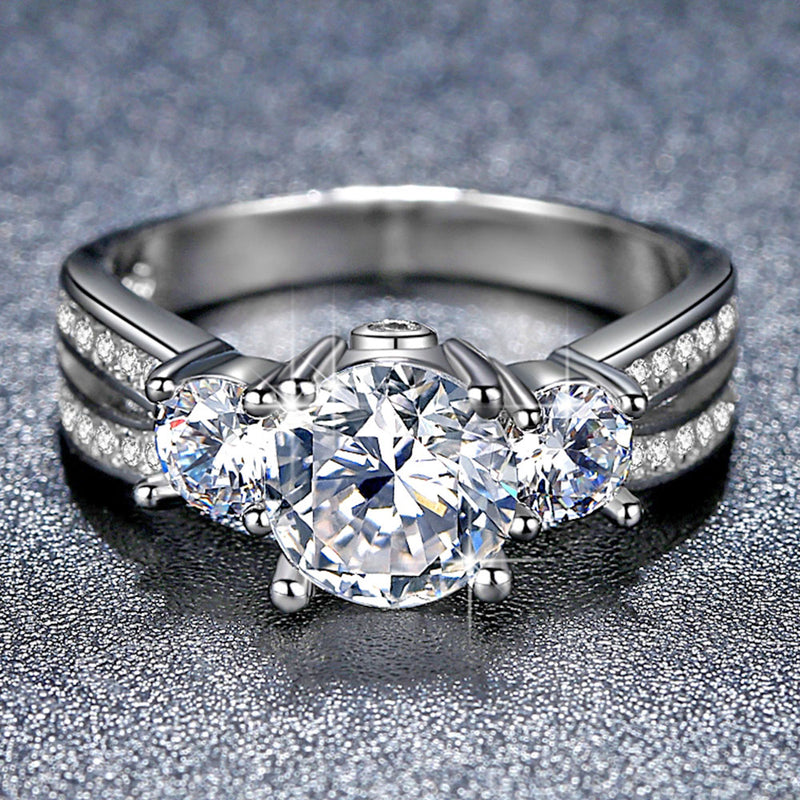 Fashion CZ X-Shape Rings for Women in Rhodium Plated Micro Pave Zircon Wedding Jewelry