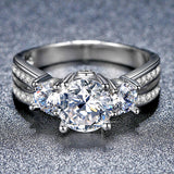 Fashion CZ X-Shape Rings for Women in Rhodium Plated Micro Pave Zircon Wedding Jewelry
