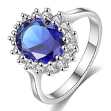 Fashion Flower CZ Wedding Rings for Women in Rhodium Plated 3 Colors AAA Cubic Zirconia Jewelry Girls Best Gifts