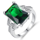 Fashion Green Zircon Wedding Rings for Women Engagement/Party Jewelry Ladies Best Gifts