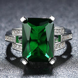 Fashion Green Zircon Wedding Rings for Women Engagement/Party Jewelry Ladies Best Gifts