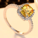 Fashion Korean Ring Filled with Crystal Fine Jewelry with Crystal  Blue Green Champagne anillos Ring