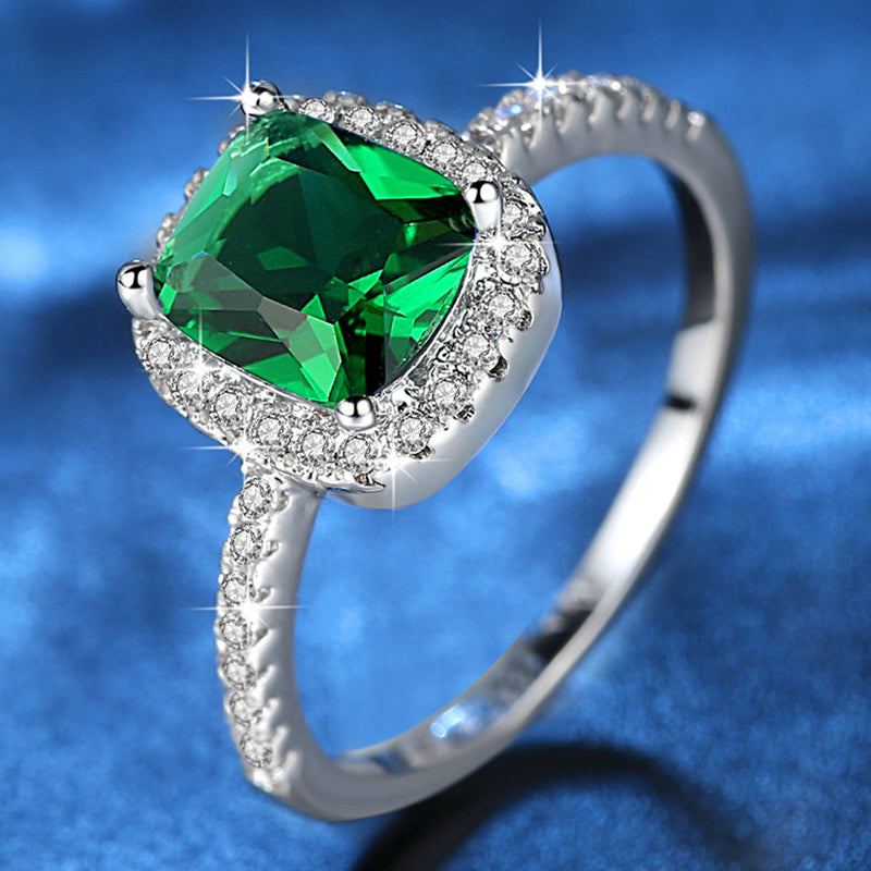 Fashion Korean Ring Filled with Crystal Fine Jewelry with Crystal  Blue Green Champagne anillos Ring