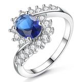 Fashion Oval Micro Pave Princess Cut Cubic Zirconia Jewelry Rings for Women Party Decoration Whole Sale