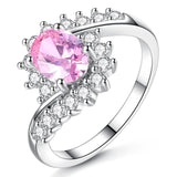 Fashion Oval Micro Pave Princess Cut Cubic Zirconia Jewelry Rings for Women Party Decoration Whole Sale