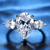 Fashion Water Drop Zircon Copper Wedding Rings for Women Engagement Jewelry 2019 New