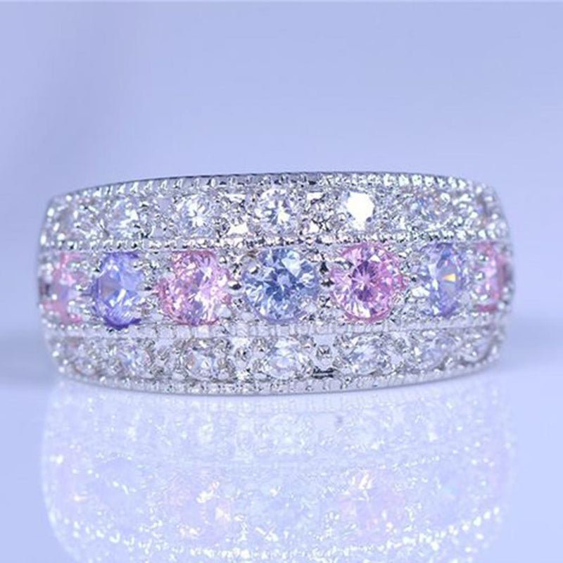 Fashion White Color Round Cubic Zirconia Rings for Women Jewelry Rings Party Decoration Whole Sales