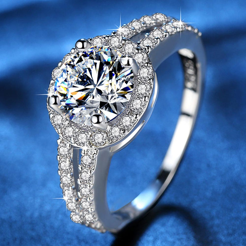 Fashion zircon ring female 2.5 carat AAAA Cubic Zirconia ring jewelry gift for Girls Vintage Engagement Rings