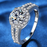 Fashion zircon ring female 2.5 carat AAAA Cubic Zirconia ring jewelry gift for Girls Vintage Engagement Rings