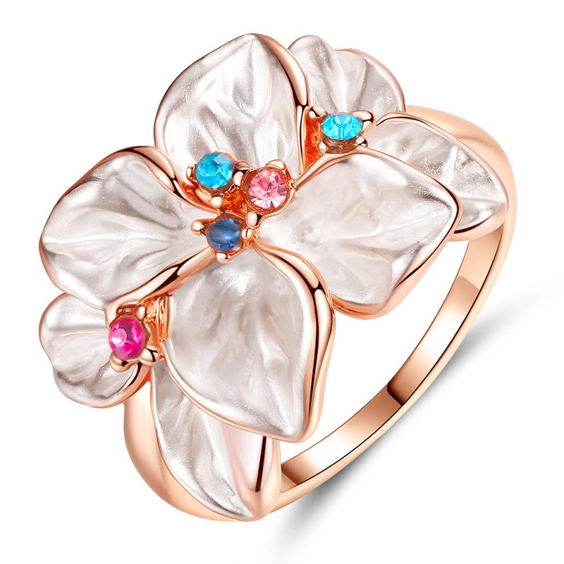 Flower CZ Bijoux Femme Round AAA Cubic Zirconia Wedding Ring Fashion Jewelry 2018 Ladies Gifts Free Shipping