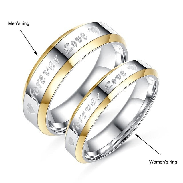 Forever Love Couple Rings for Lover High Quality Stainless Steel Rings Valentine's Day Gifts
