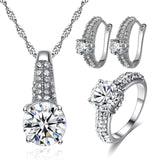 Gold/ Silver Color Jewelry Sets for Women Clear AAA Cubic Zirconia Bijoux Femme Ensemble Christmas Gifts