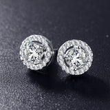 Hot Sale Romantic Jewelry Stud Earrings For Wedding Elegant Silver Color AAA Cubic Zirconia Stone Earrings Free Shipping