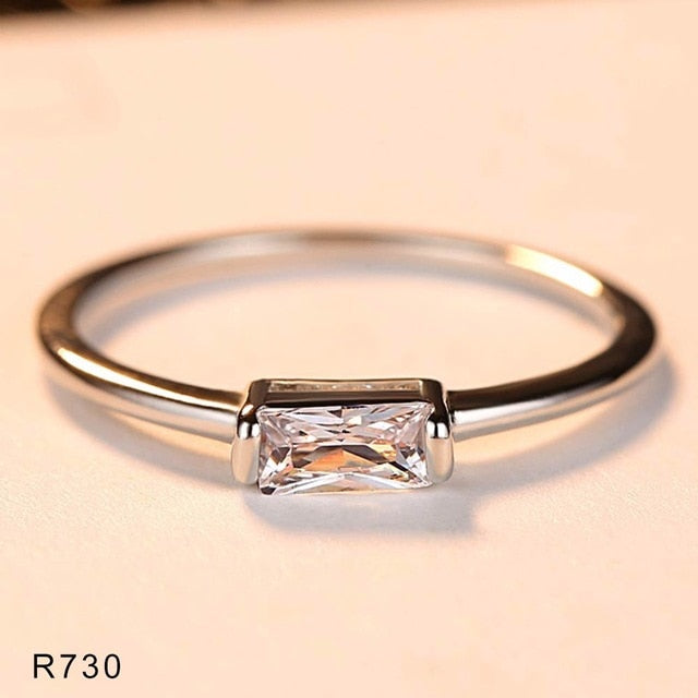 Mini CZ Wave Ring for Women Silver / Rose Gold Color Wedding Jewelry Ladies Gift Free Shipping