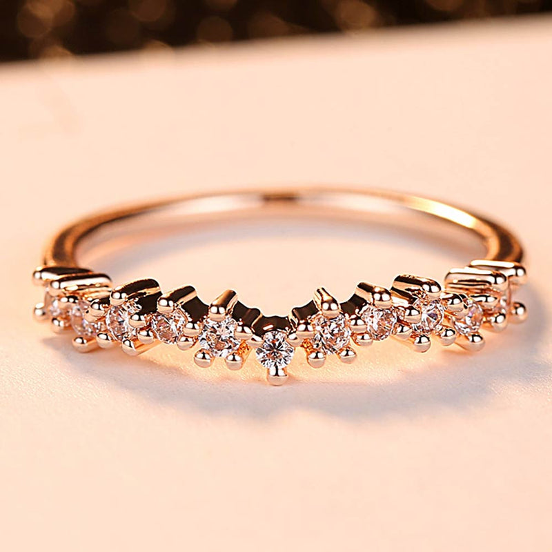 Mini CZ Wave Ring for Women Silver / Rose Gold Color Wedding Jewelry Ladies Gift Free Shipping