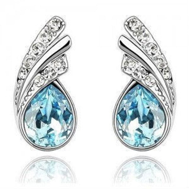 New Fashion Shining Rhinestone Dangle Earrings Women Wedding Crystal Earrings Ladies Gifts